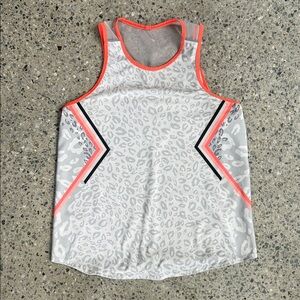 Lucky in Love animal print  Tank top with Neon Trim